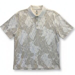 Pro Tour CoolPlay Mens Polo Shirt Tan Tropical Argyle Golf Short Sleeve Sz Large